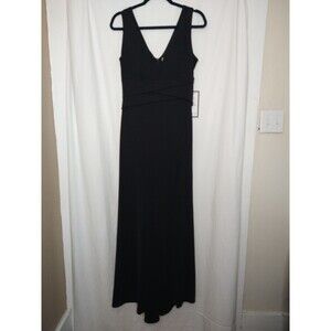 NWT Emerald Sundance Macy's Black Dress JUNIOR Girl XL long side slit padded bra